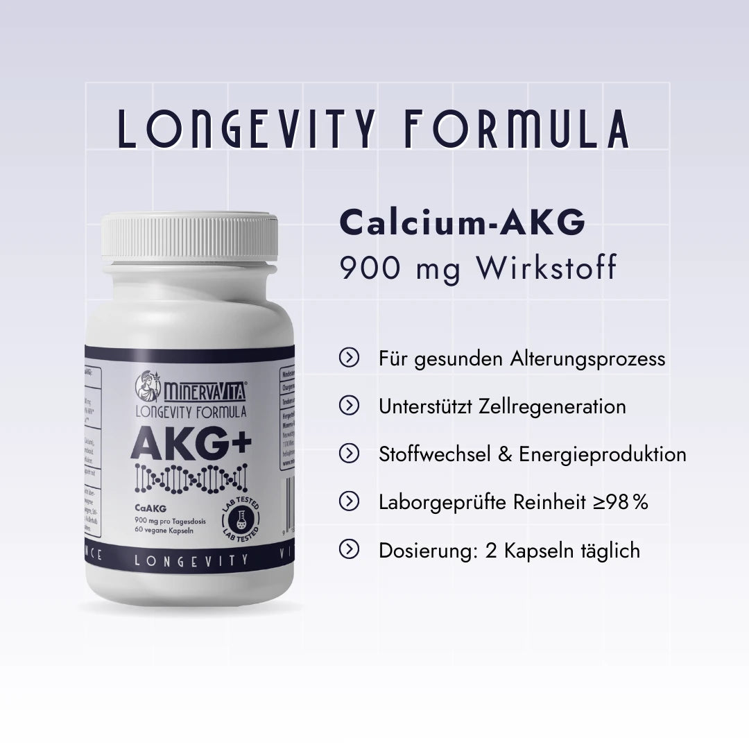 Ca-AKG Longevity-Formel – unterstützt Zellenergie, Mitochondrien-Gesundheit und natürliche Alterungsprozesse