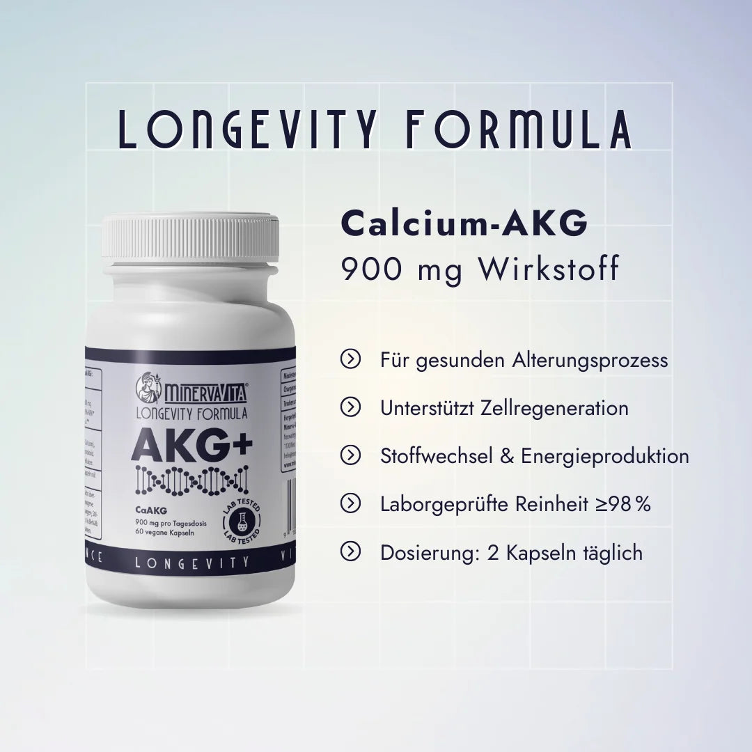 Ca-AKG Longevity-Formel – unterstützt Zellenergie, Mitochondrien-Gesundheit und natürliche Alterungsprozesse
