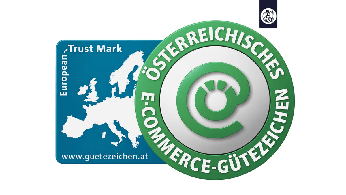 European Trustmark und Österreichisches E-Commerce-Gütezeichen als Nachweis für sicheren, transparenten Online-Einkauf bei Minerva-Vita