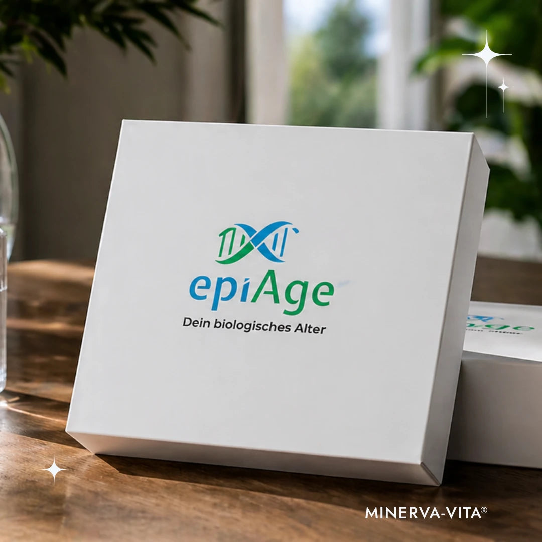 EpiAge-Testkit zur Analyse des biologischen Alters in einer stilvollen Wohnumgebung.