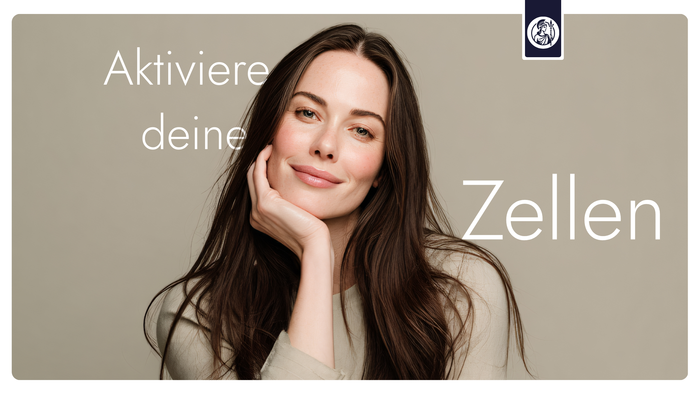 Aktiviere deine Zellen mit Longevity-Supplements von Minerva-Vita. Gesunde Frau mit Lächeln.