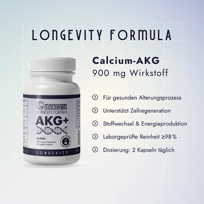 Ca-AKG Longevity-Formel – unterstützt Zellenergie, Mitochondrien-Gesundheit und natürliche Alterungsprozesse