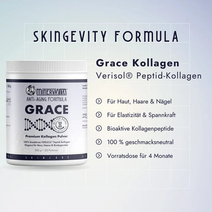 Grace Kollagen Pulver – unterstützt Hautelastizität, glättet Fältchen und fördert natürliche Regeneration