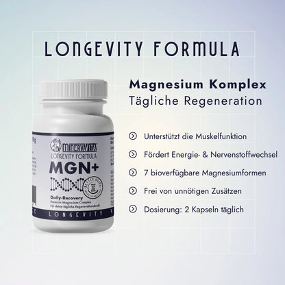 MGN+ Komplex – unterstützt Muskelfunktion, Nerven und Erholung durch ausgewogene Magnesium-Matrix