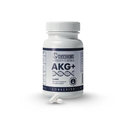 CaAKG Kapseln von Minerva-Vita – Longevity Supplement zur Unterstützung der Zellregeneration, Mitochondrienfunktion und Langlebigkeit.