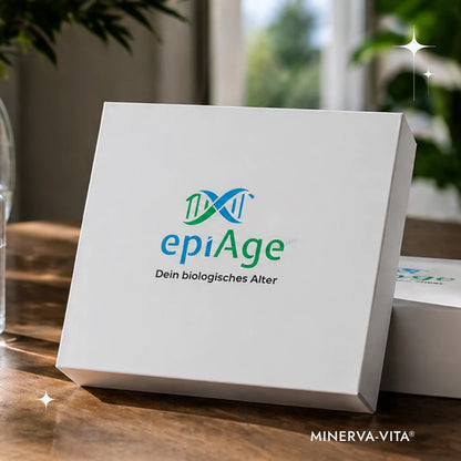 EpiAge-Testkit zur Analyse des biologischen Alters in einer stilvollen Wohnumgebung.