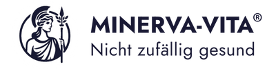 Minerva-Vita Logo mit Claim „Nicht zufällig gesund“ – Symbol für hochwertige Longevity-Supplements, wissenschaftlich fundierte Better-Aging-Konzepte und Premium-Qualität aus Österreich.
