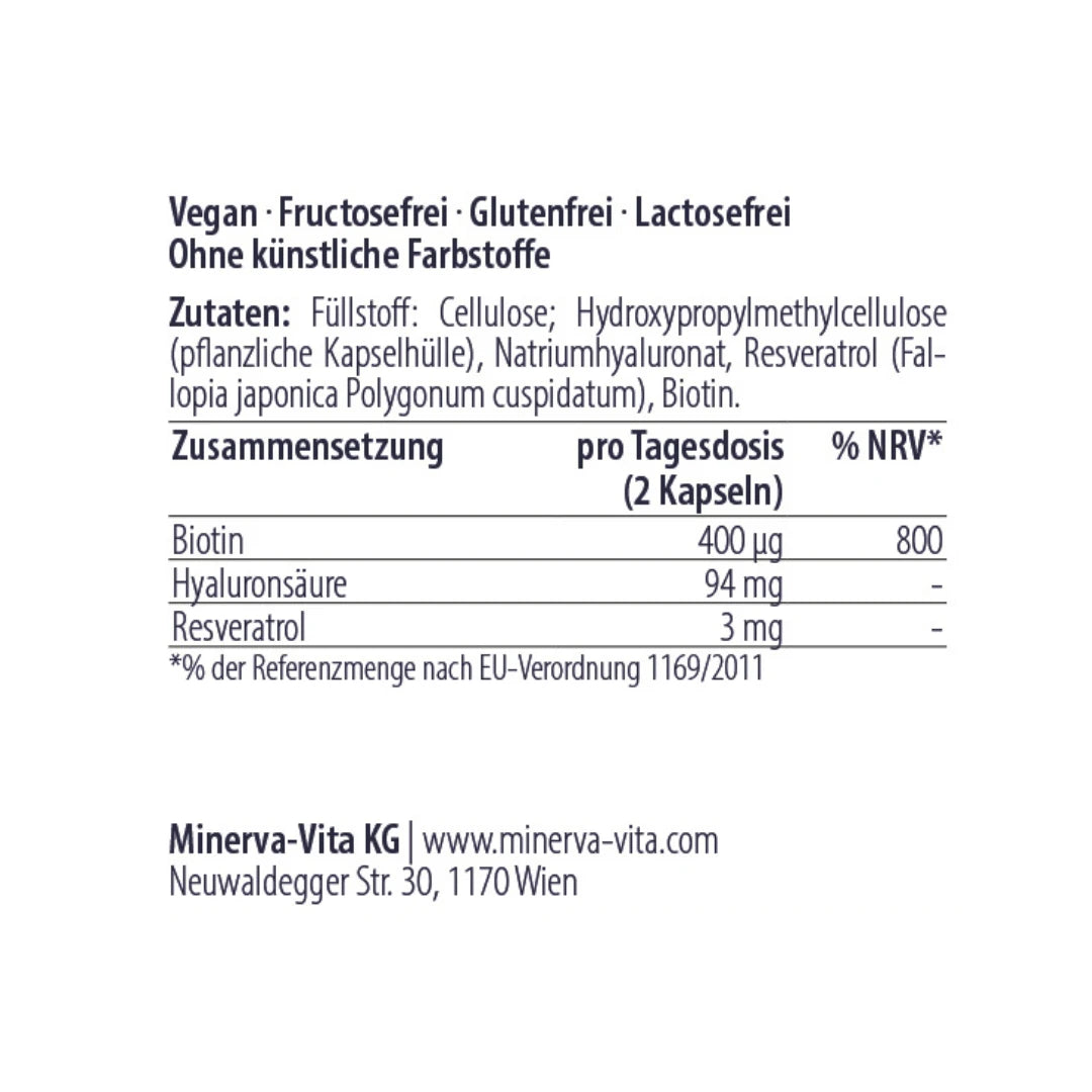 Zusammensetzung der Hyaluron-Plus Kapseln von Minvera-Vita
