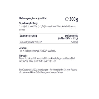 Bild der Zusammensetzung des Kollagenpulvers von Minerva-Vita