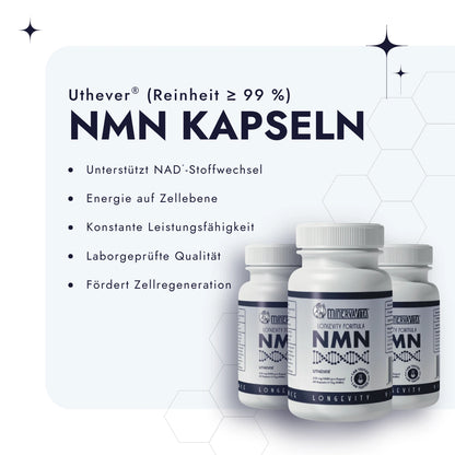 3er Pack NMN von Minerva-Vita mit Bulletpoints
