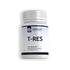 Minerva-Vita T-RES Trans-Resveratrol mit 500 mg pro Kapsel und mindestens 98 % Reinheit – Produktdose mit dunkelblauem Etikett.